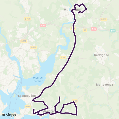 CTRL Scolaires Riantec Saint Diel - Hennebont Lycées map