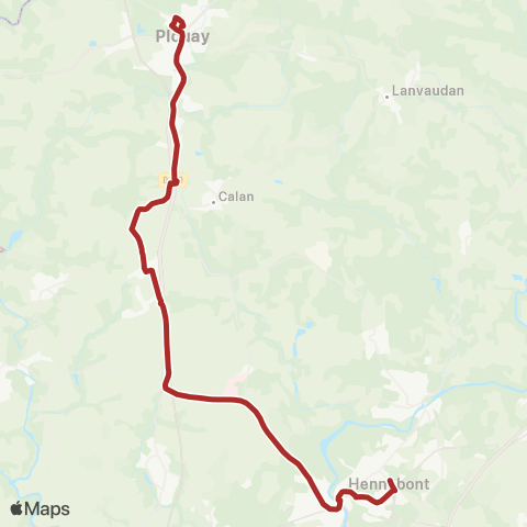 CTRL Scolaires Plouay Gare rout. - Cleguer Lenfer - Hennebont Lycées map
