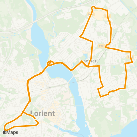 IZILO Lanester - Circulaire via Lorient map