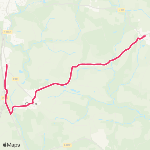IZILO Lanvaudan - Cléguer via Calan map