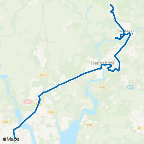 IZILO Inzinzac-Lochrist - Lorient via Hennebont map