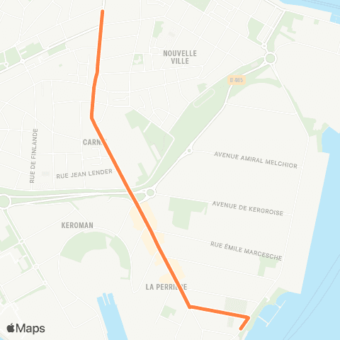 IZILO Ligne Orange - Lorient Port de Pêche - Lorient la Marne map