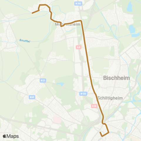 CTS Les Halles - Lampertheim Alisiers map