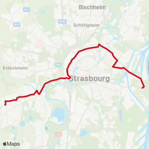 CTS Lingolsheim Gare - Jardin des Deux Rives map