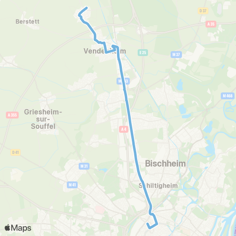 CTS Les Halles - Eckwersheim Hippodrome map