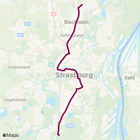 CTS Hoenheim Gare - Campus d'Illkirch map