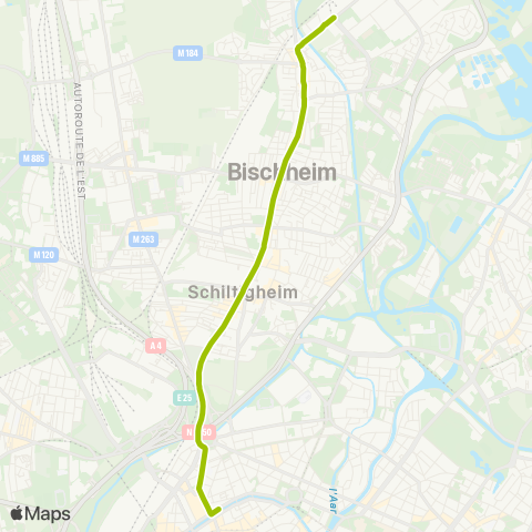 CTS Les Halles - Hoenheim Gare map