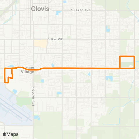 Clovis Transit Stageline Orange (Ashlan) map