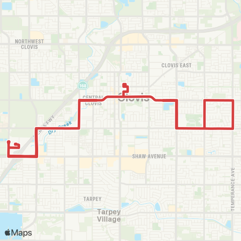 Clovis Transit Stageline Red (Bullard) map