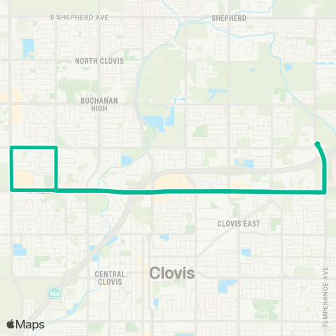 Clovis Transit Stageline Teal (Herndon) map