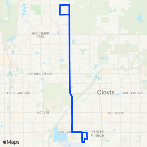 Clovis Transit Stageline Blue (Willow) map