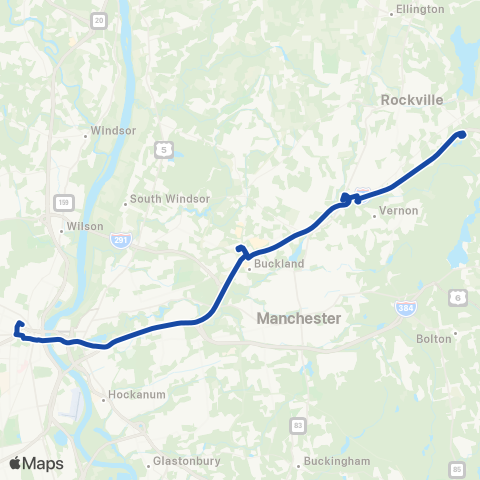 CTTransit Express Buckland / Vernon Exp map