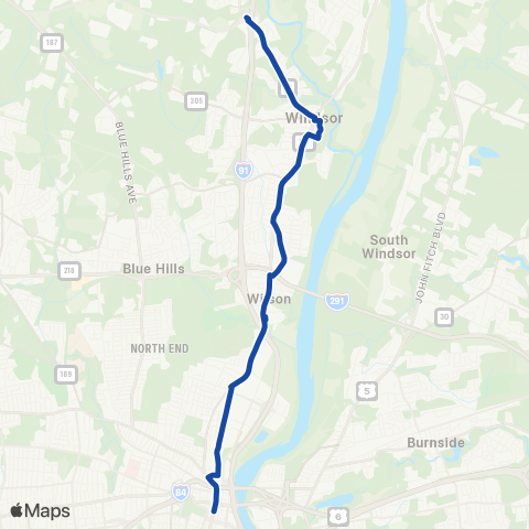 CTTransit Hartford Windsor Ave map