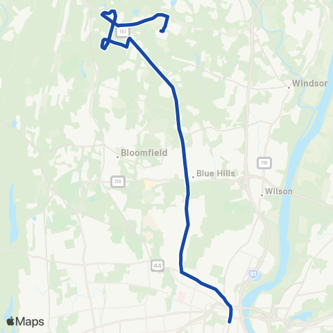 CTTransit Hartford Blue Hills Ave map