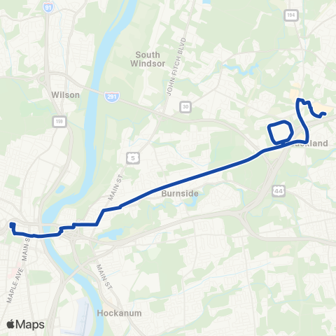 CTTransit Hartford Tolland St map