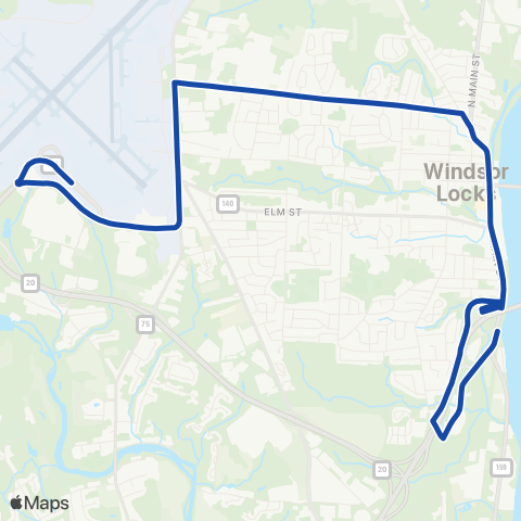 CTTransit Hartford Windsor Locks / Bradley Int'L Airport map