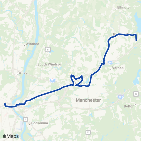 CTTransit Hartford Tolland St map