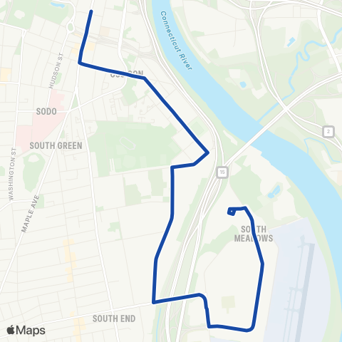 CTTransit Hartford Locust St map