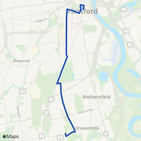 CTTransit Hartford Broad St map