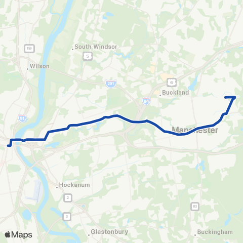 CTTransit Hartford Burnside Ave map