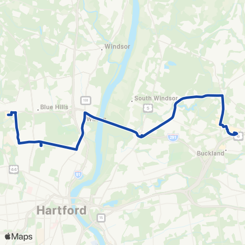 CTTransit Hartford Tower Ave map