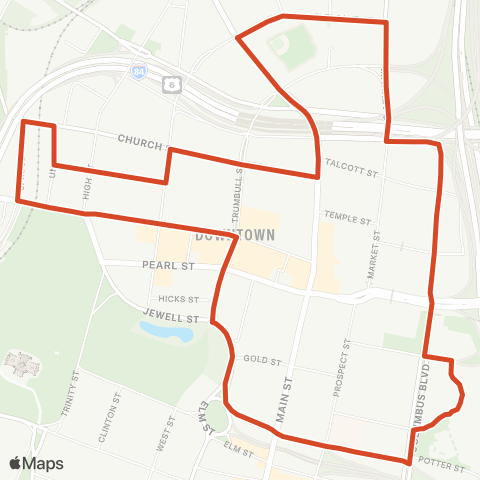 CTTransit Hartford Dash map