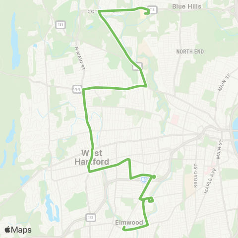 CTTransit Hartford Flatbush / Copaco map