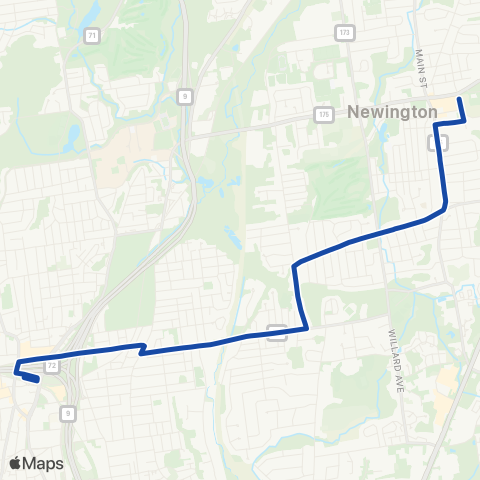 CTTransit New Britain East Main Street map