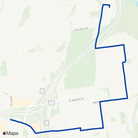 CTTransit New Britain East Street map