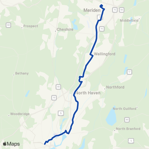 CTTransit New Haven New Haven / Wallingford / Meriden map