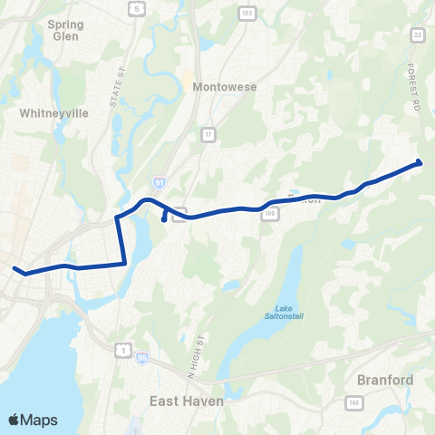 CTTransit New Haven Grand Avenue map