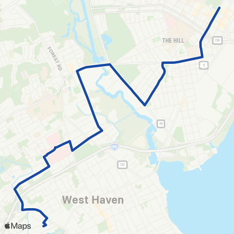 CTTransit New Haven Washington Avenue map