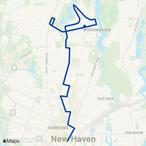 CTTransit New Haven Winchester Avenue map
