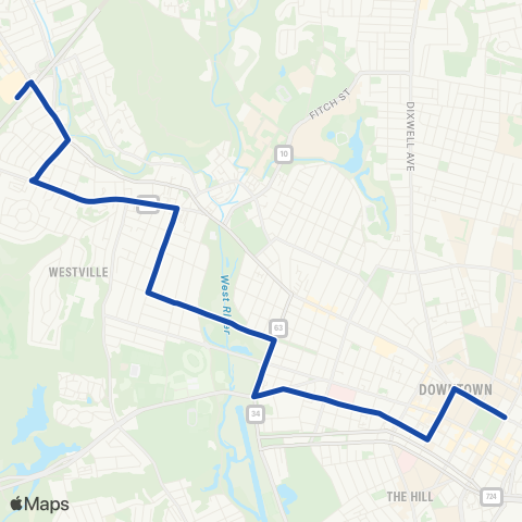 CTTransit New Haven Edgewood Avenue map