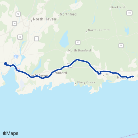 CTTransit New Haven New Haven / Madison map