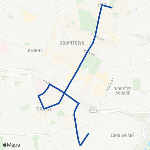 CTTransit New Haven New Haven Connector map