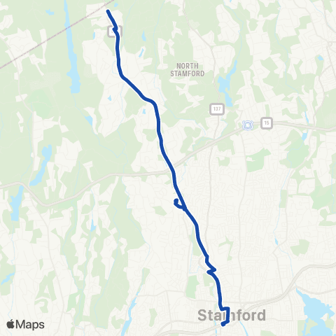CTTransit Stamford Long Ridge Rd map