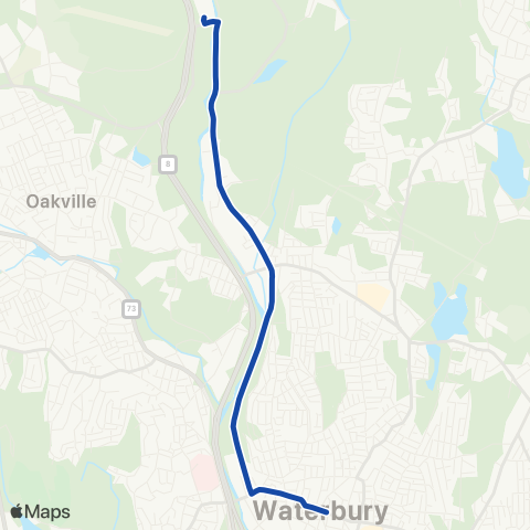 CTTransit Waterbury Thomaston Ave map