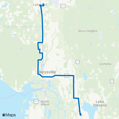 Community Transit Smokey Point TC - Lake Stevens TC map