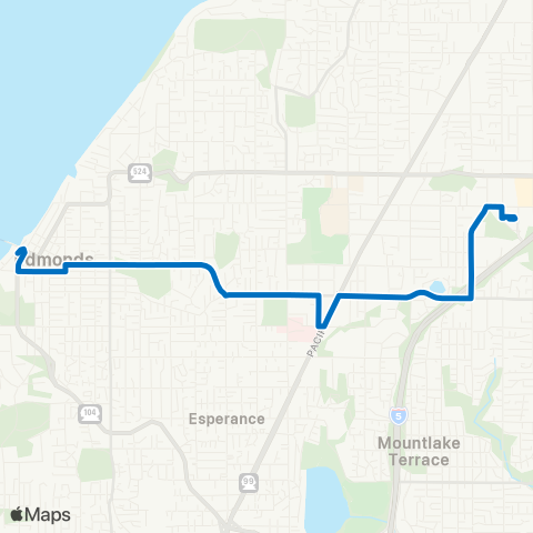 Community Transit Edmonds Sta - Lynnwood City Center Sta map