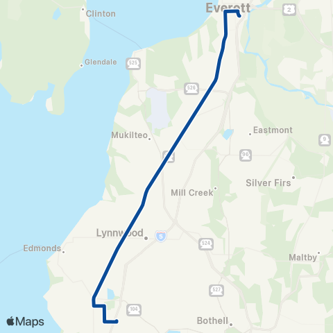 Community Transit Swift | Everett Sta - Shoreline N / 185th Sta map
