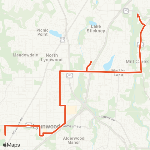Community Transit Swift | Edmonds Coll - McCollum Park P&R map