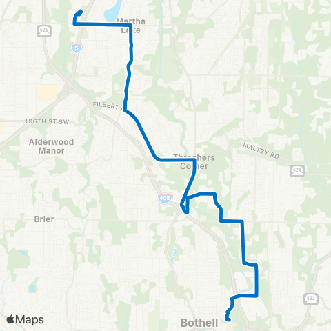 Community Transit Ash Way P&R - Uw Bothell / Cascadia Coll map