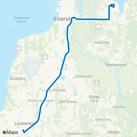 Community Transit Lake Stevens TC - Lynnwood City Ctr Sta map