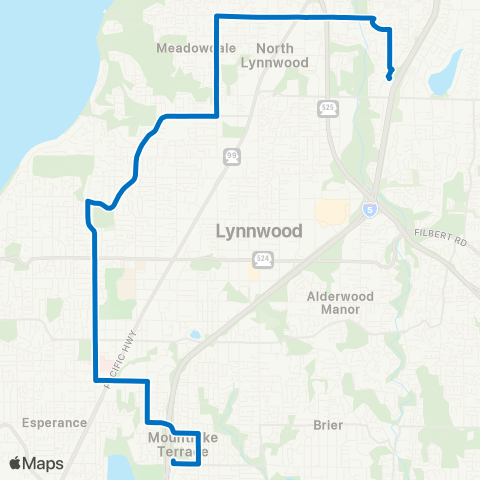Community Transit Ash Way P&R - Mountlake Terrace Station map