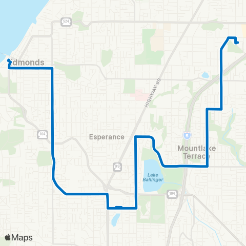 Community Transit Edmonds Sta - Lynnwood City Center Sta map