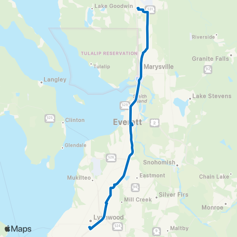 Community Transit Smokey Point TC - Lynnwood City Ctr Sta map