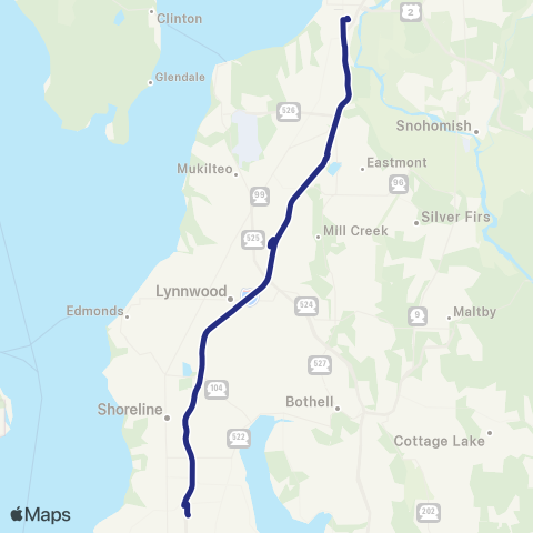 Sound Transit Everett Sta - Lynnwood City Center Sta map