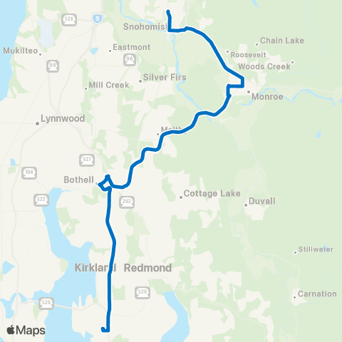 Community Transit Bellevue - Snohomish P&R map
