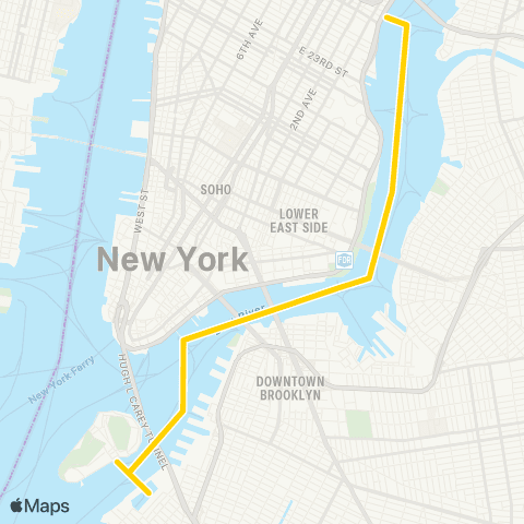 NYC Ferry South Brooklyn map